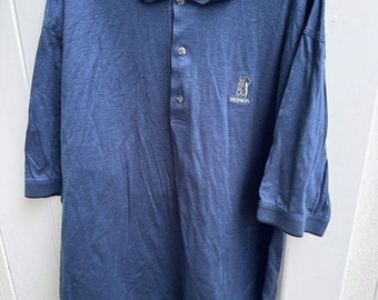 Slazenger Polo Shirt Men Large Blue Golf TPC Prestancia Short Sleeve T Shirt EUC