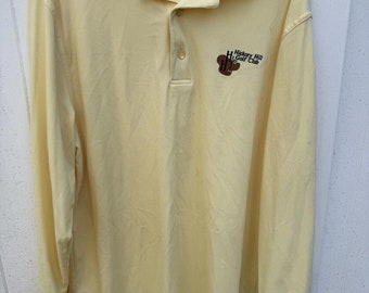 Hickory Hill Golf Country Club GA Yellow Polo Golf Long Sleeve Shirt L EUC!!