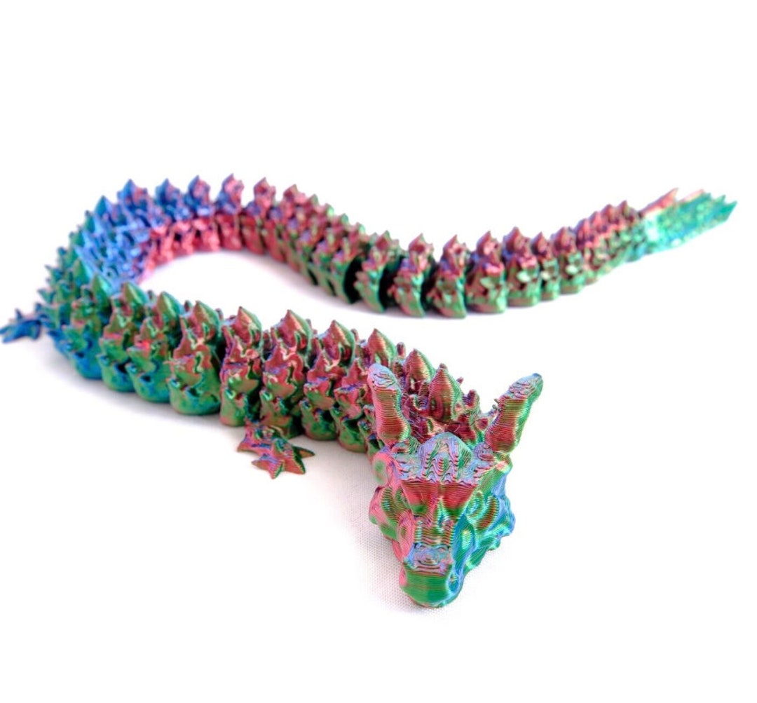 Articulated Dragon 3d Printed Fun Fidget Silk Pla Flexi Toy Fidget ...
