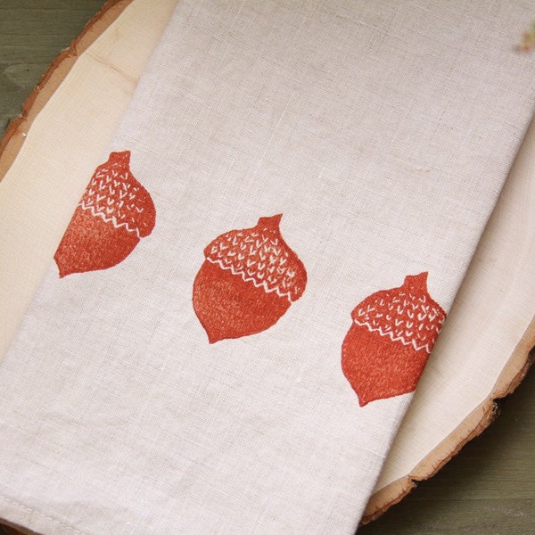 Paprika Acorn Tea Towel