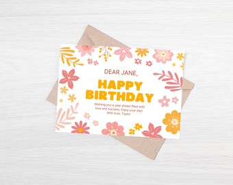 Tarjeta de cumpleaños para niños imprimible, tarjeta de feliz cumpleaños, tarjeta de felicitación linda, tarjeta imprimible, regalo de cumpleaños, regalo para niños, descarga instantánea