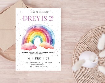 Plantilla de invitación de cumpleaños para niños, invitación editable, invitación a fiesta de cumpleaños, fiesta para niños, invitación de invitado a fiesta de cumpleaños, plantilla de invitación