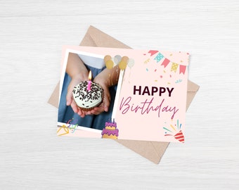 Tarjeta de cumpleaños para niños imprimible, tarjeta de feliz cumpleaños, tarjeta de felicitación linda, tarjeta imprimible, regalo de cumpleaños, regalo para niños, descarga instantánea