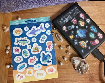 Ocean-themed sticker Sheet