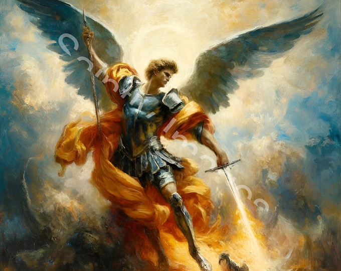 Saint Michael The Archangel Digital Print Downloadable Wall Art Il 680x540.5993981395 B6cb