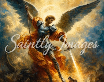 Saint Michael Archangel Wall Art | Catholic Spiritual Warfare Decor (Digital Download)