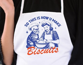 Funny Cat Biscuits Apron: Vintage Baking Gift