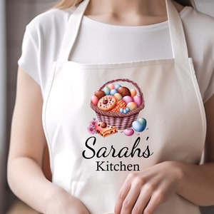 Personalized Apron, Custom Name Apron, Natural Mom Grandma Apron, Baking Apron, Chef Apron.