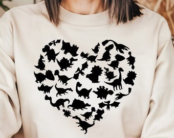 Heart Dinosaur T-Shirt: Funny Dino Mom Shirt, Gift for Kids