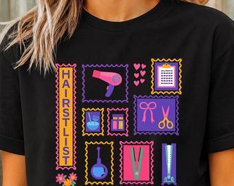 Hairstylist Graphic Tee, Hair Salon Apparel, Cosmetologist Tools Shirt.