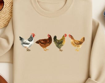 Farmhouse Chicken Breeds Sweatshirt and Shirt • Rustic Country Animal Top