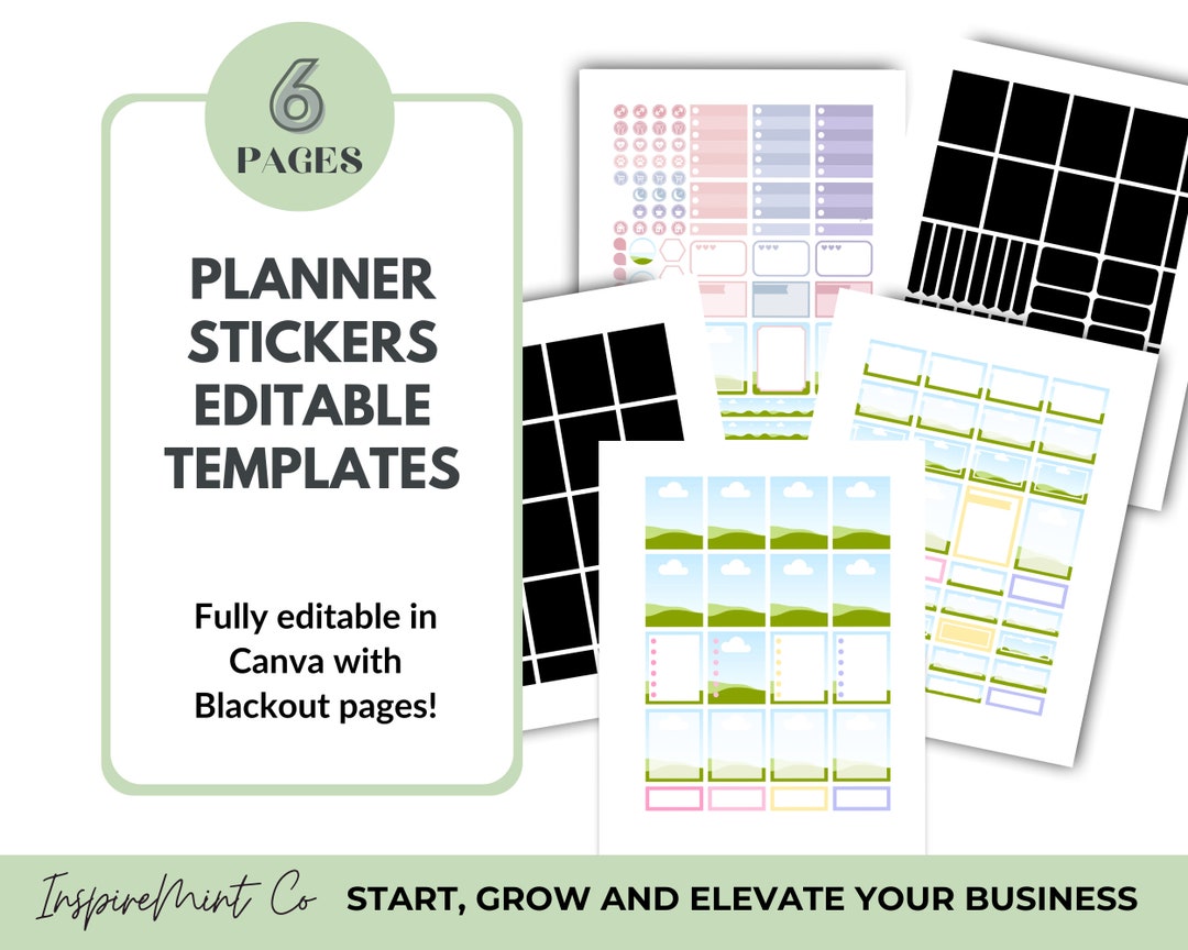 Capacity Sticker Editable Fully Editable Planner Stickers Template, Canva Customizable Planner ...