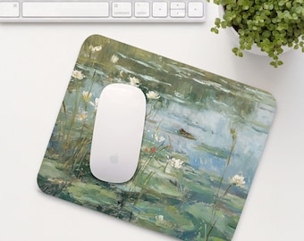 Waterlilies Mouse Pad, Lily Pond Mouse Mat, Cute Office Desk Accessory, Aesthetic Calming Home Office Setup, Coworker Gift | MP025