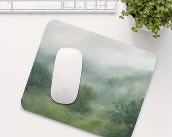 Green Hills Mouse Pad, Nature Mouse Mat, Cute Office Desk Accessory, Aesthetic Calming Home Office Setup, Coworker Gift | MP011
