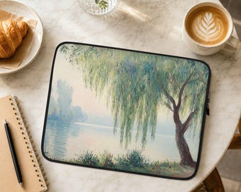 Weeping Willow Laptop Sleeve, Macbook Sleeve for Pro or Air, 13 14 15 inch Laptop Case, Aesthetic Coworker Gift, Back to School Gift | LS001