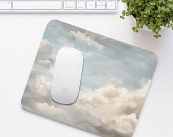 Clouds Mouse Pad, Blue Sky Mouse Mat, Cute Office Desk Accessory, Aesthetic Calming Home Office Setup, Coworker Gift | MP007