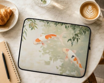 Koi Fish Laptop Sleeve, Macbook Sleeve for Pro or Air, 13 14 15 inch Laptop Case, Aesthetic Coworker Gift, Student Gift | LS006