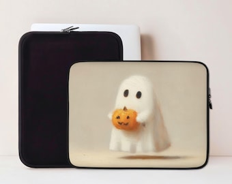 Cute Ghost Laptop Sleeve, Macbook Sleeve for Pro or Air, 13 14 15 inch Laptop Case, Halloween Gift, Back to School Student Gift | LS019