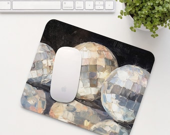 Mirrorballs Mouse Pad, Disco Mouse Mat, Cute Office Desk Accessory, Aesthetic Calming Home Office Setup, Coworker Gift | MP021