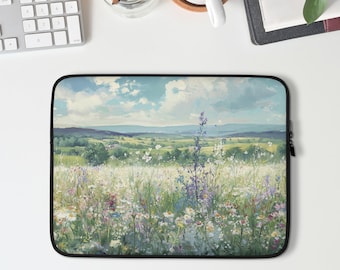 Colorful Wildflowers Laptop Sleeve, Macbook Sleeve for Pro or Air, 13 14 15 inch Laptop Case, Back to School Student Gift | LS009