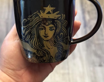 Starbucks Mug: Black Siren Logo and Sumatra Sailing Ship. Ship Fast! - Etsy