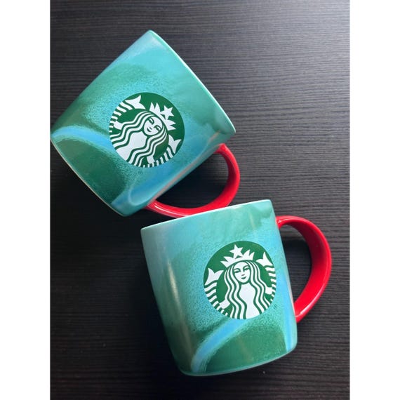 Starbucks Holiday Marbled Mugs: Green & Blue, Set of 2. 2024. Ship Fast! -  Etsy