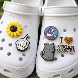Shoe Charms for Clogs Cat Sunflower Skeleton Vegan – Croc Charms. Ship Fast!