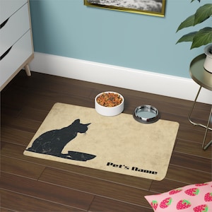 Personalized Cat Food Mat, Silhouette