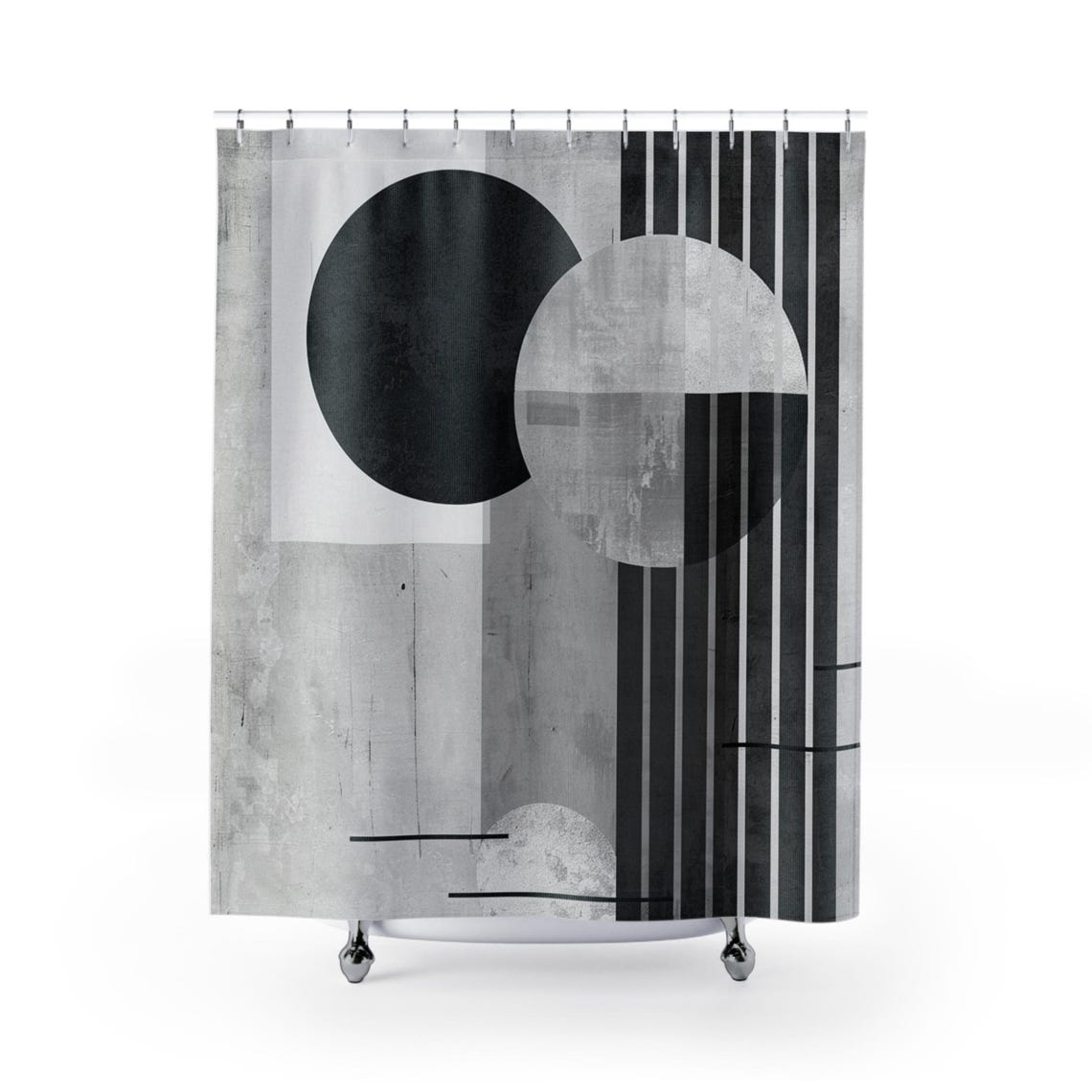 Black and White Abstract Shower Curtain - Etsy