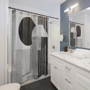 Black and White Abstract Shower Curtain