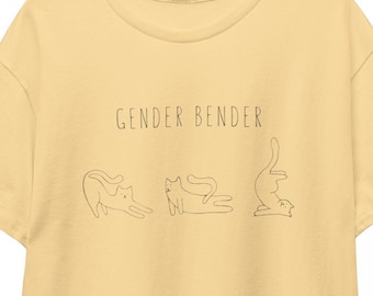 Gender Bender Cats LGBTQIA Orgullo no binario Camiseta de algodón unisex