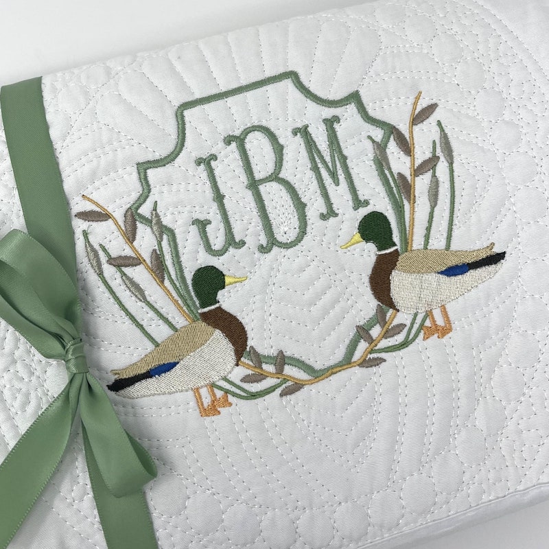 Quilted Monogram Monogram Baby Quilt Duck - Etsy