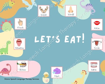 Picky Eating Visual Cues Placemat - Dino