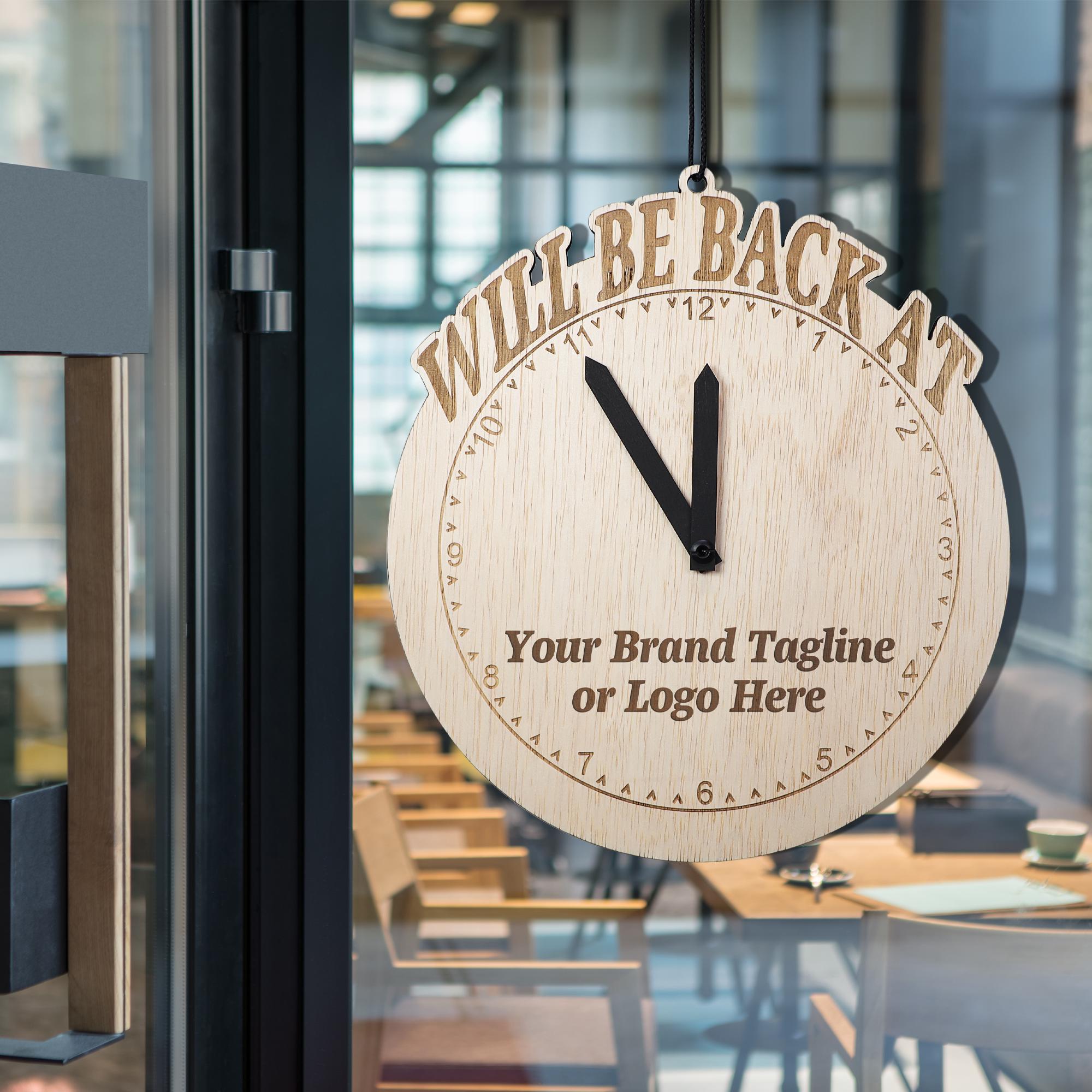 Personalized Will Be Back Clock Sign: Custom Business Hanging Sign - Etsy