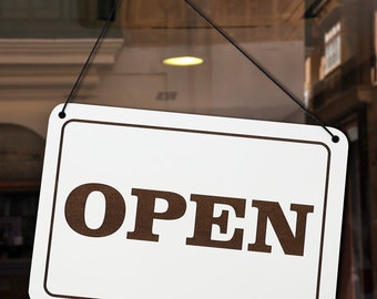 Personalized Open Closed Sign: Reversible Wooden Business Sign - Etsy