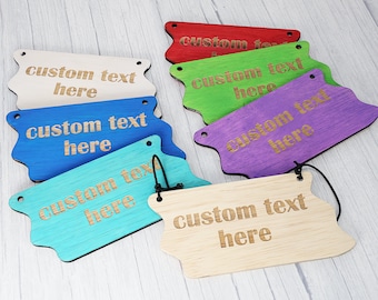 Personalized Mini Wood Sign: Rustic Laser Engraved Display