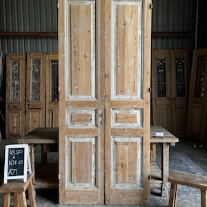 French 3 Panel Antique Pair - 43.50x101.25 A71