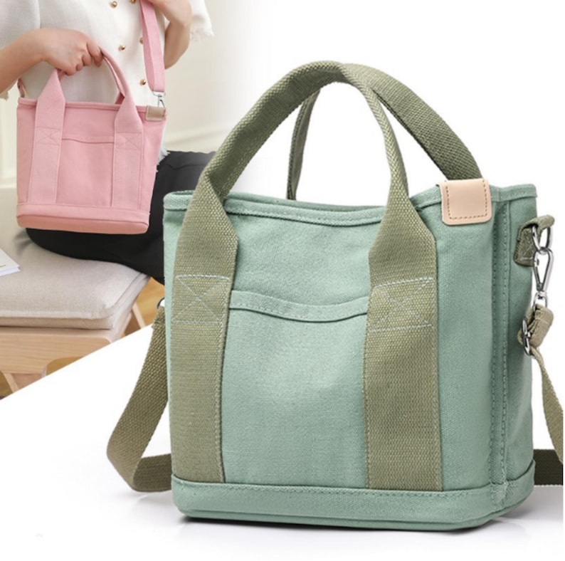 Mini Totes Small Canvas Crossbody Bag: Mini Tote Bag With Zipper - Etsy