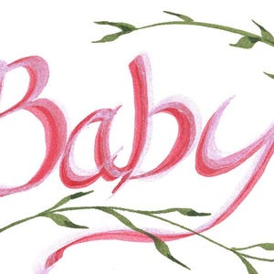 Notitiekaart aankondiging babymeisje