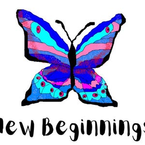 Nieuw begin vlinder, ik denk aan je digitale download notitiekaart print