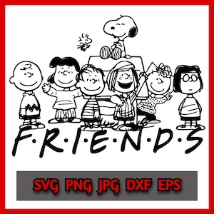 Peanuts Friends Silhouette Svg Png Jpg Eps Dxf | Friends Logo| Clipart | Cricut, Silhouette cut file, Sublimation