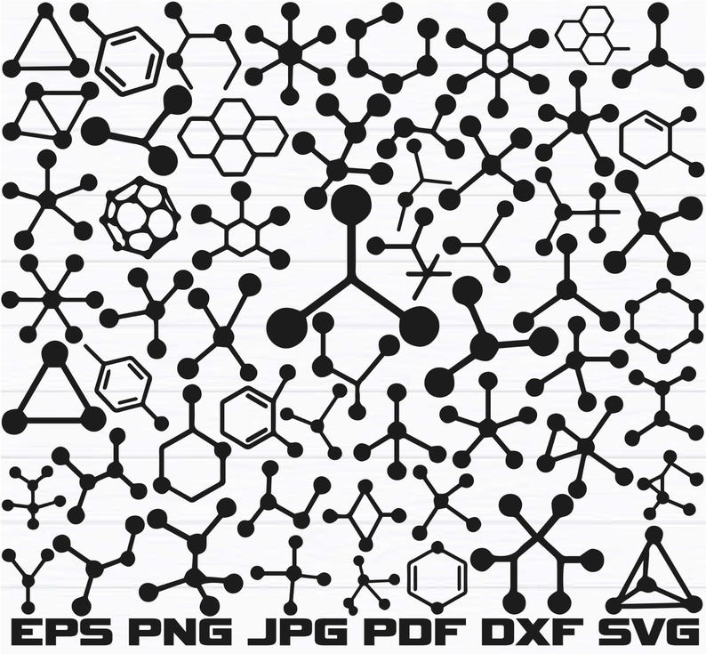 Molecule Svg Bundle, Molecule Clipart, Molecule Cut Files for Circut ...