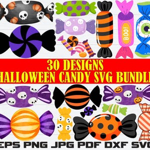 Halloween Candy Bundle, Candy Cut Dateien für Circut, Leckereien Clipart, Candy Silhouette, Candy Vektor, Candy Png