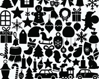 Paquete de archivos SVG navideños, SVG navideños, imágenes prediseñadas navideñas, archivos de corte navideños para Cricut, SVG de renos navideños, SVG de Papá Noel, archivos PNG