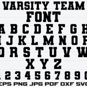 Varsity Font Svg Bundle, Varsity Fonts TTF, Jersey Font Svg, Varsity Team Font Svg, Sports Font Svg, College Font Svg, Varsity Alphabets Svg