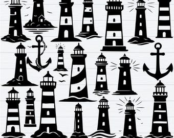 Lighthouse Svg Bundle, Lighthouse Png Bundle, Lighthouse Clipart, Lighthouse Svg Cut File for Cricut, Ocean  Lighthouse Svg, Commercial Use