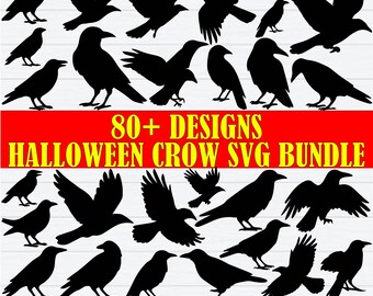Halloween Crow SVG Bundle, Cricut Cut Files (Digital Download)