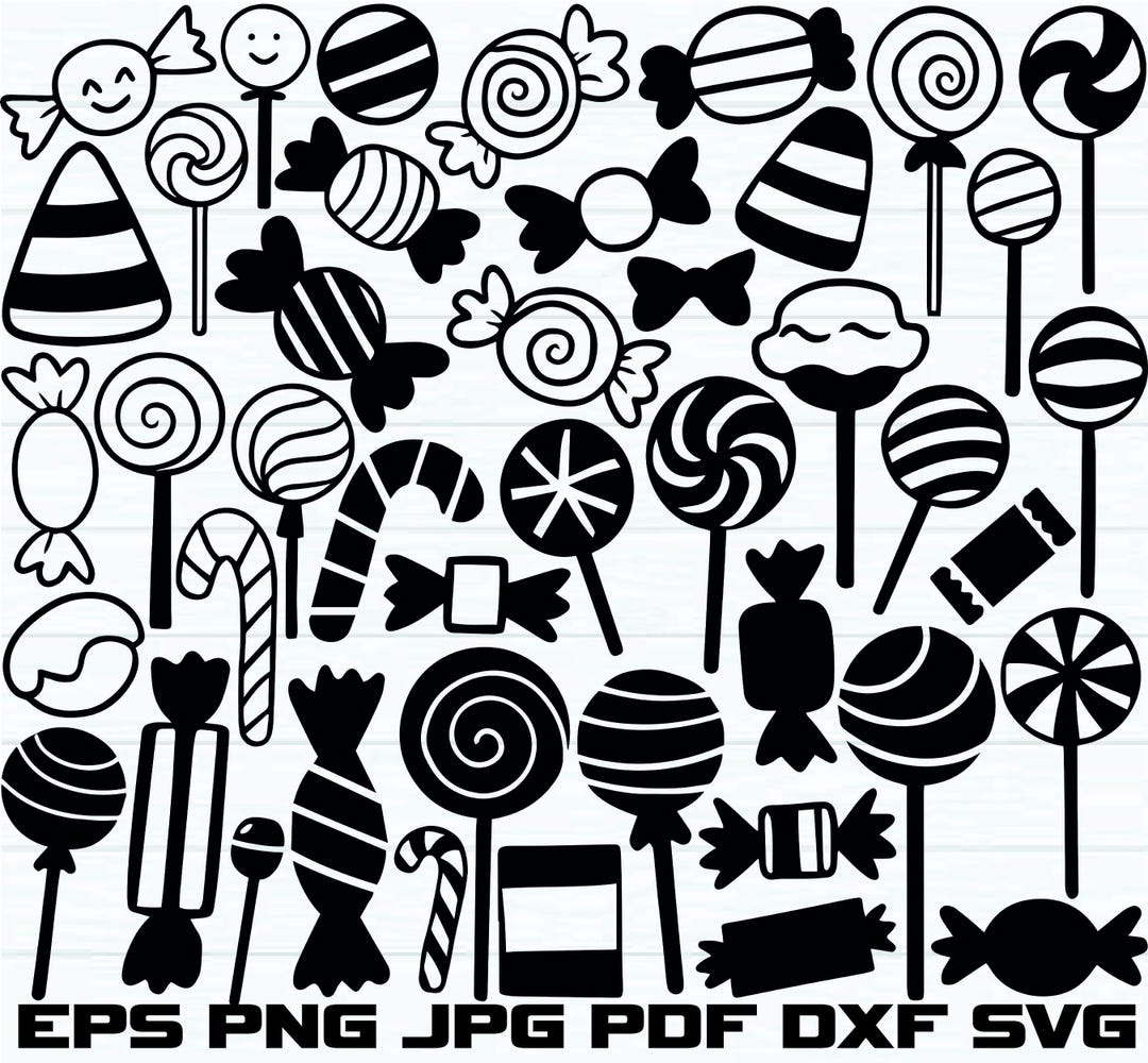 Candy Svg Bundle, Sweets Candy Svg, Candy Clipart, Halloween Treats Svg ...