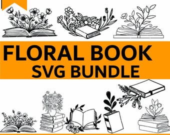 Floral Book SVG, Book with Flowers Svg, Book Svg, Reading Svg, Read, Pretty Book, Flowers, Flowers with Book, Flowers Growing Out of a Book