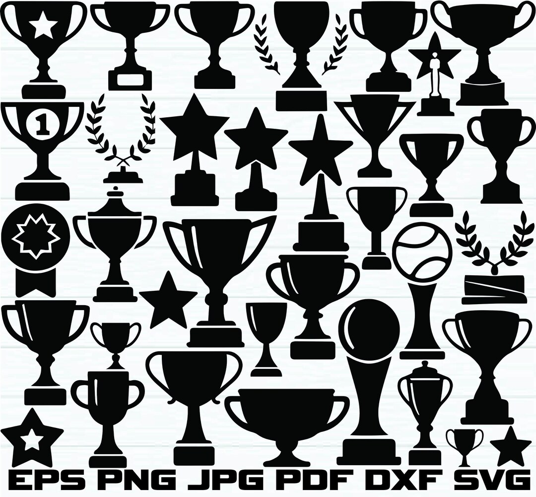 Trophy Svg Bundle, Trophy Png Bundle, Badge Svg, Medals Svg, Trophy Cup ...